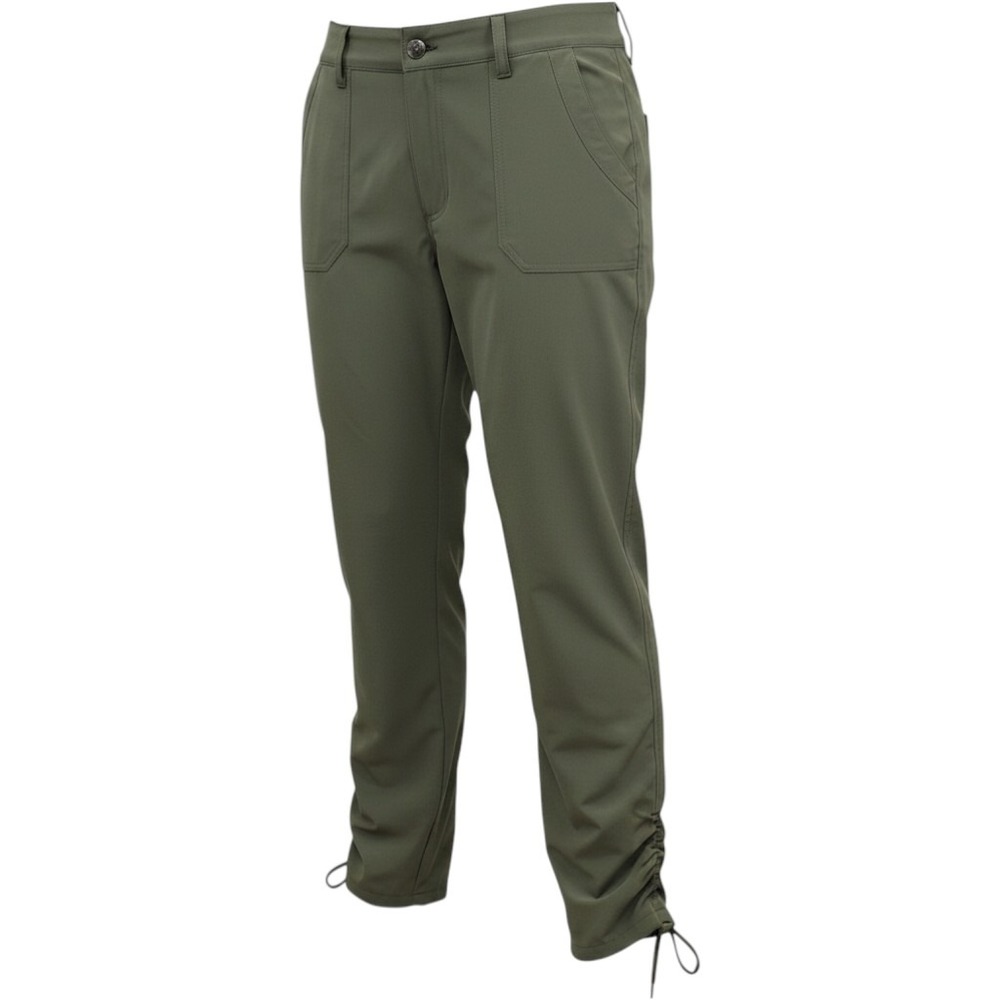 Sunday by Dressbarn Womens 14 Olive Green Cinch Ankle Hem Cargo Pants Stretch